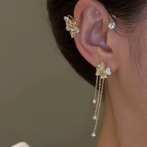 Butterfly Tassel Style Zircon Earrings