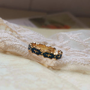 Vintage Enamel Open Ring