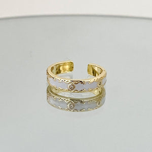 Vintage Enamel Open Ring