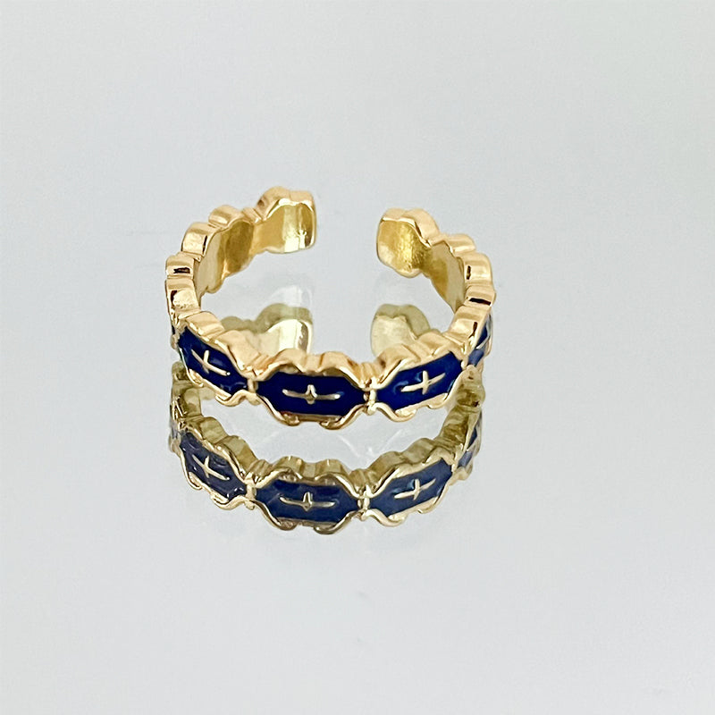 Vintage Enamel Open Ring