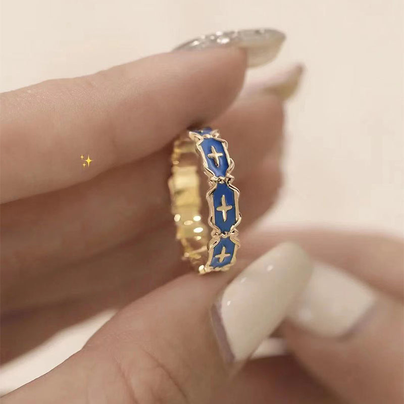 Vintage Enamel Open Ring