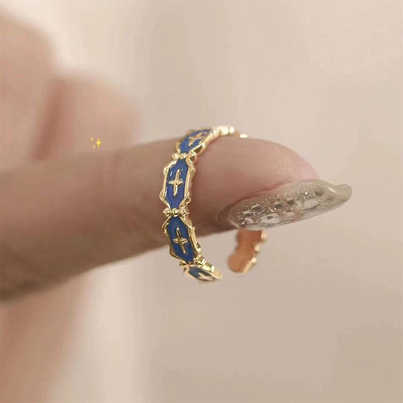Vintage Enamel Open Ring
