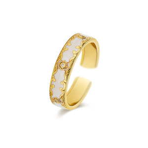 Vintage Enamel Open Ring