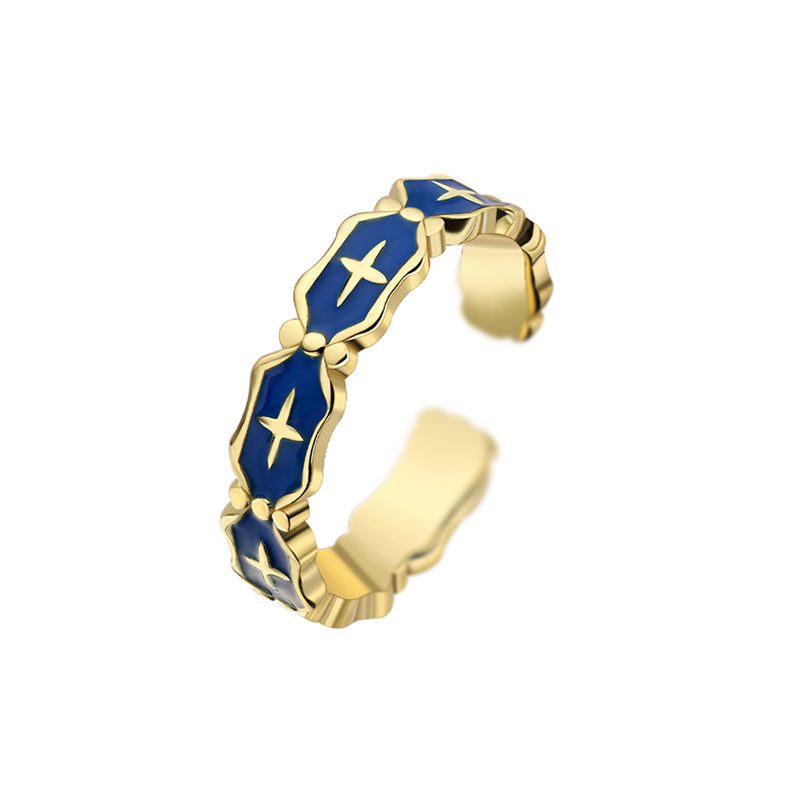 Vintage Enamel Open Ring