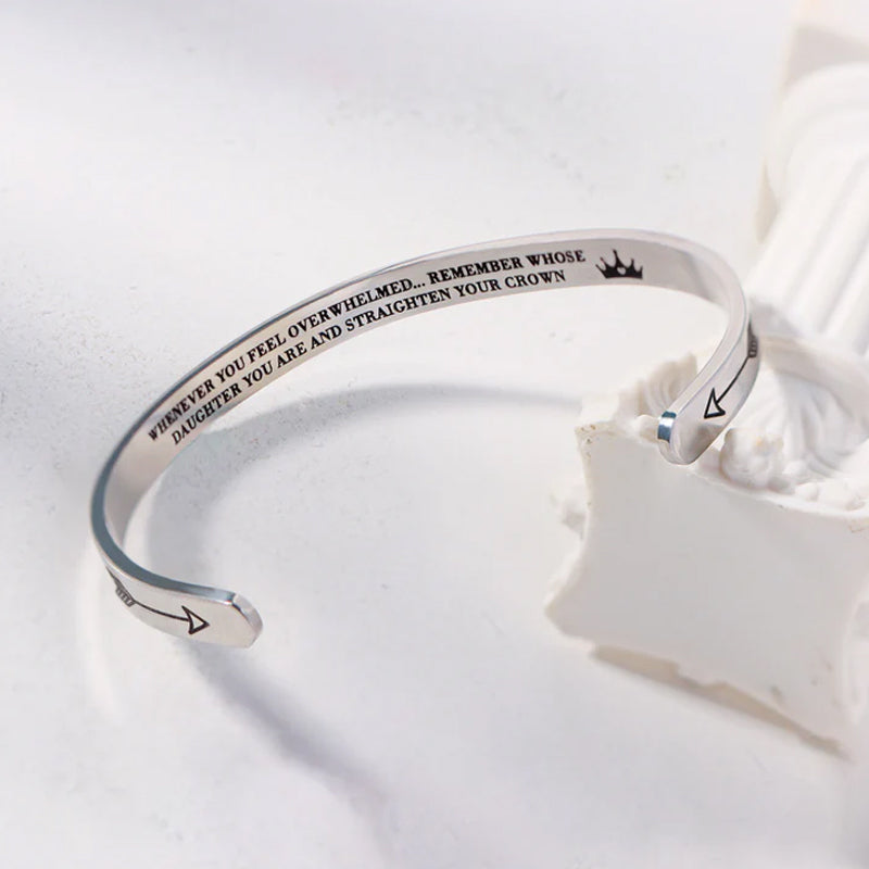 Whenever You Feel Overwhelmed  Inspirational Bangle Bracelet