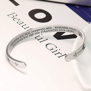 Whenever You Feel Overwhelmed  Inspirational Bangle Bracelet