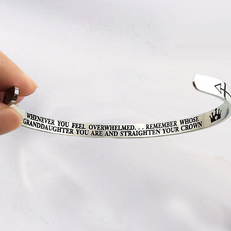 Whenever You Feel Overwhelmed  Inspirational Bangle Bracelet