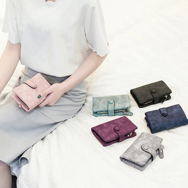 Small Trifold Leather Wallet For Women
