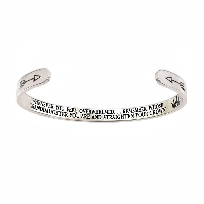 Whenever You Feel Overwhelmed  Inspirational Bangle Bracelet