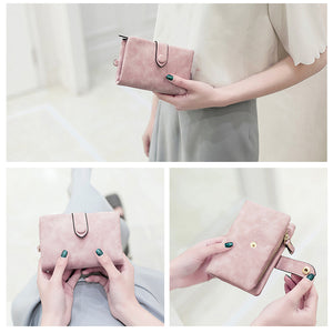 Small Trifold Leather Wallet For Women