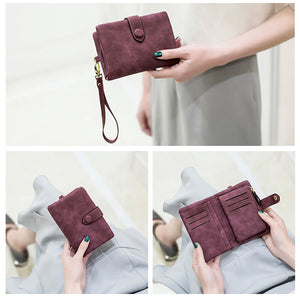 Small Trifold Leather Wallet For Women