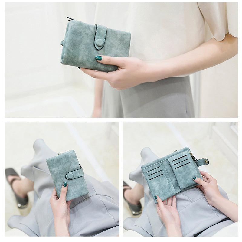 Small Trifold Leather Wallet For Women