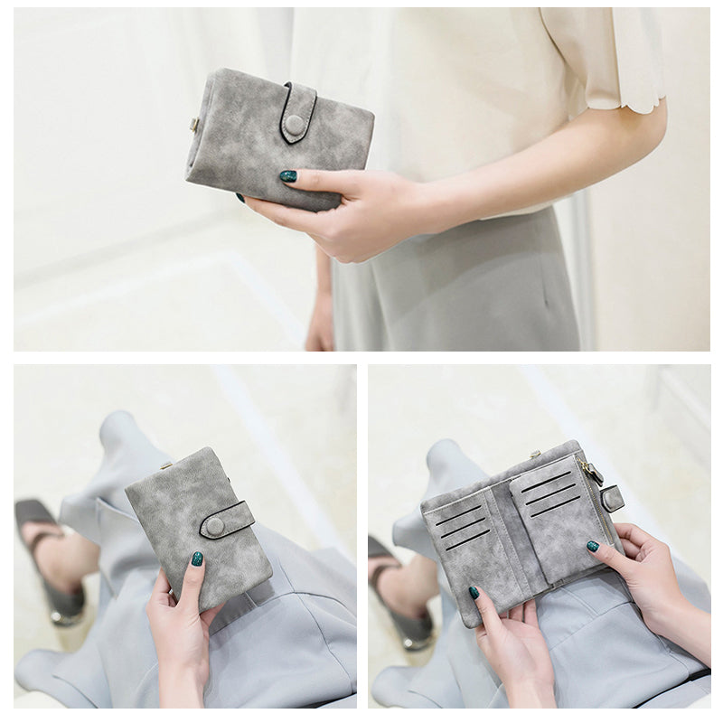 Small Trifold Leather Wallet For Women