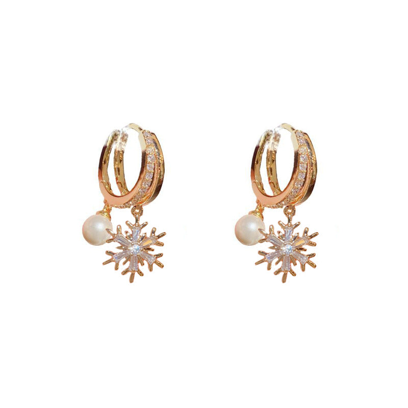 Snowflake Pearl Earrings
