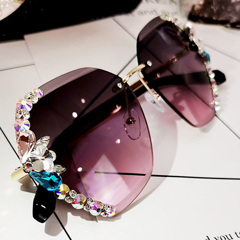 2022 Woman Rimless Diamond Sunglasses