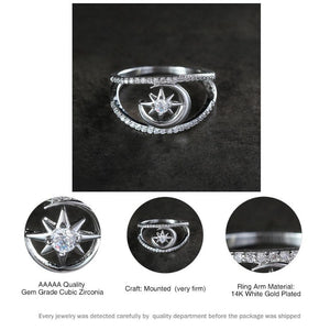 Silver Sun & Moon Ring