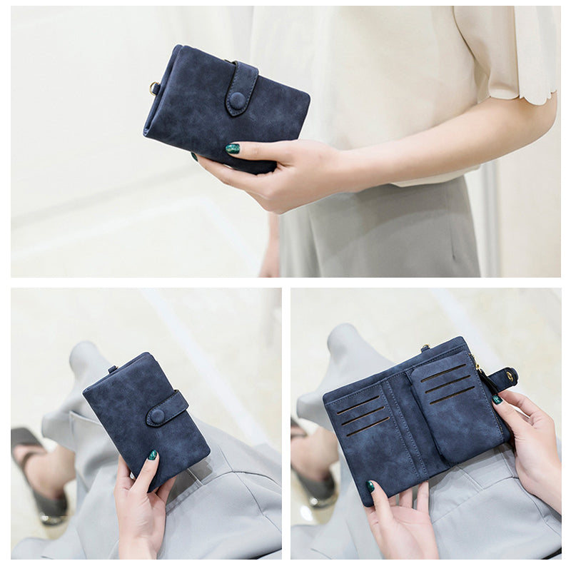 Small Trifold Leather Wallet For Women