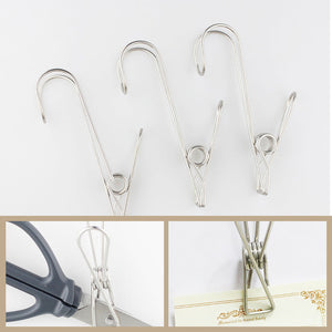 Stainless Steel Clothes Pins Hook Clip (1SET/10PCS)
