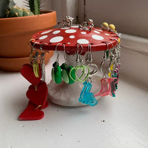 Cute Mushroom Earring Holder