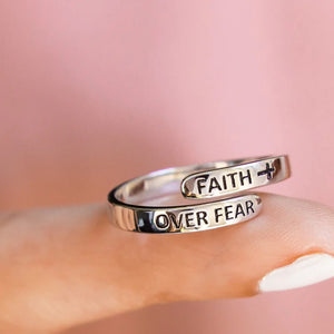 Faith Over Fear Inspirational Ring