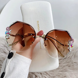 2022 Woman Rimless Diamond Sunglasses