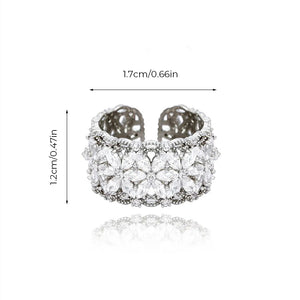 Women‘s Flower Zirconia Band Ring