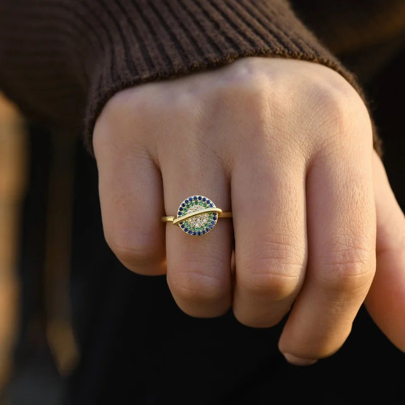 To My Daughter Rotating Planet Spinning Anxiety Adjustable Ring