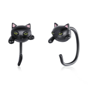 Sterling Silver Cat Earrings And Ring