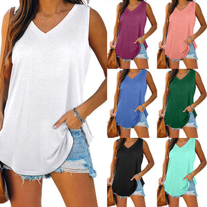 Swallowtail Sleeveless Solid Color Vest