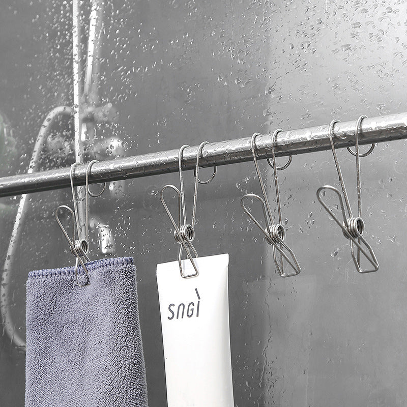 Stainless Steel Clothes Pins Hook Clip (1SET/10PCS)