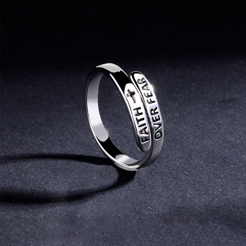 Faith Over Fear Inspirational Ring