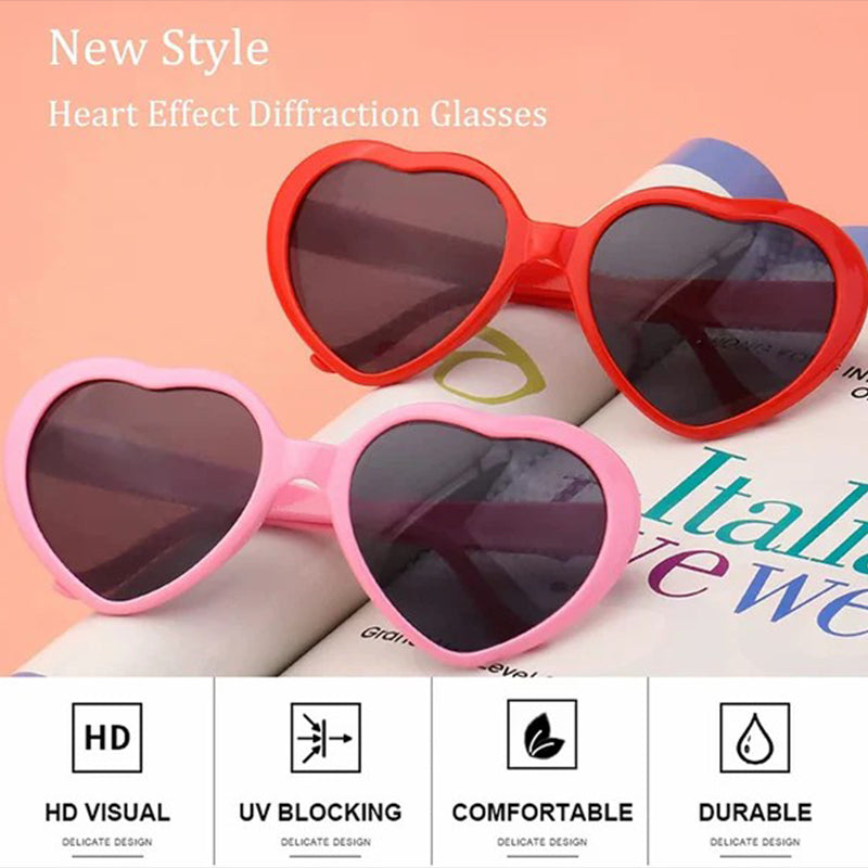 Heart-Shaped Lights Become Love Special Effects Glasses