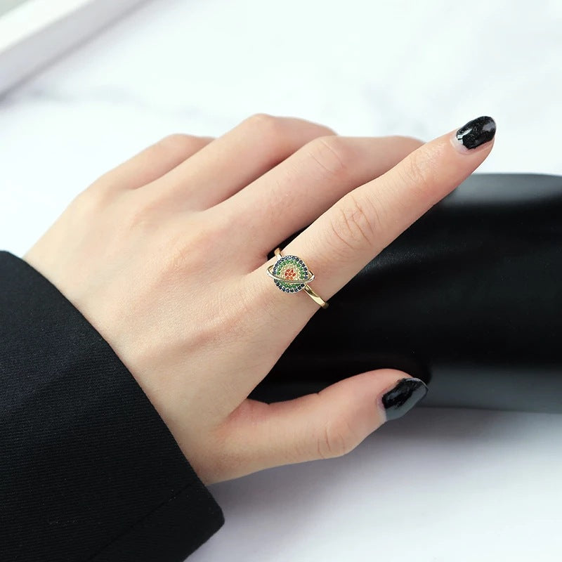 To My Daughter Rotating Planet Spinning Anxiety Adjustable Ring
