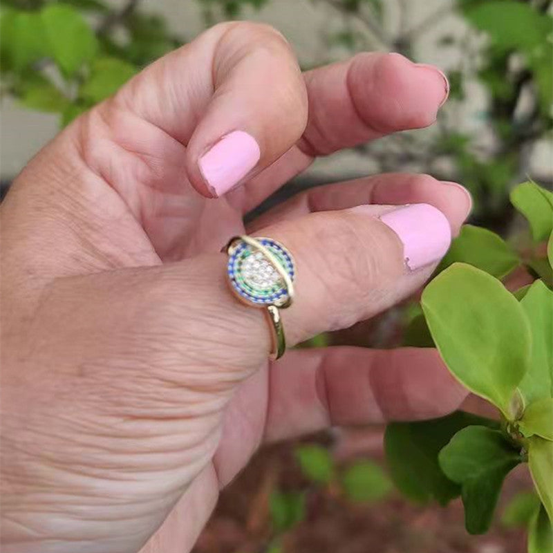 To My Daughter Rotating Planet Spinning Anxiety Adjustable Ring