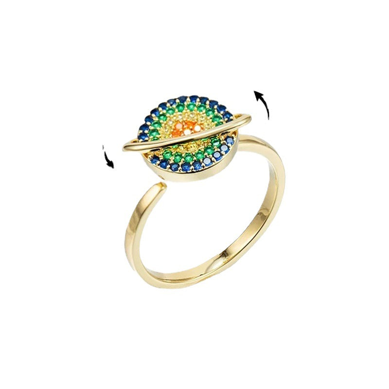 To My Daughter Rotating Planet Spinning Anxiety Adjustable Ring