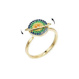 To My Daughter Rotating Planet Spinning Anxiety Adjustable Ring