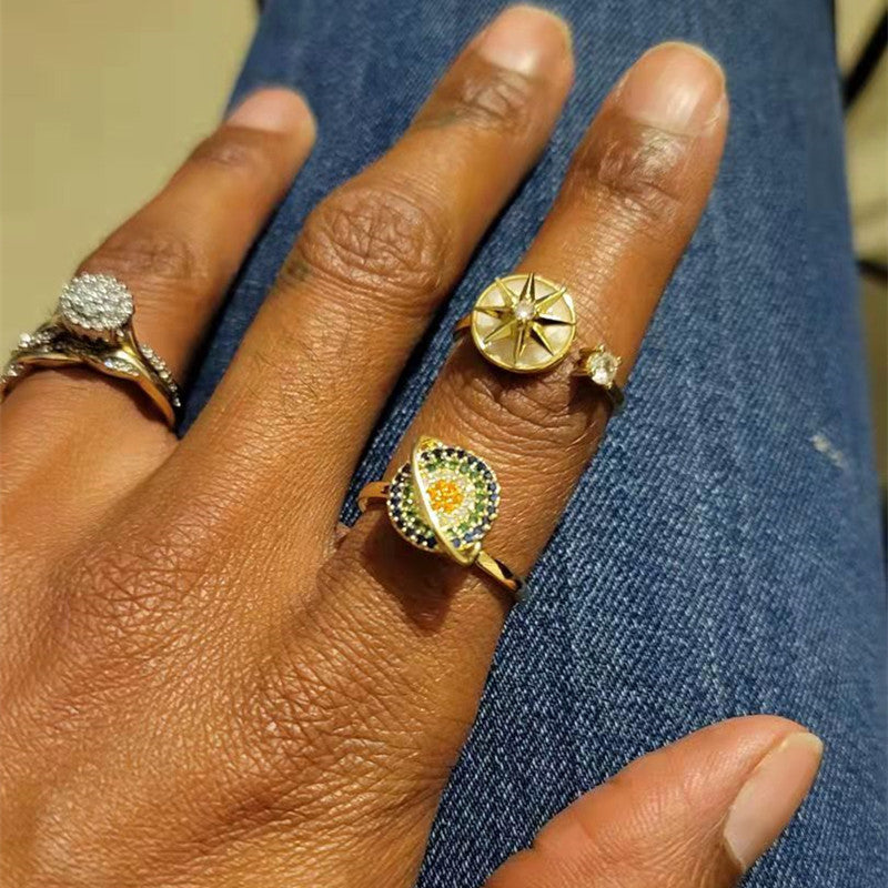 To My Daughter Rotating Planet Spinning Anxiety Adjustable Ring