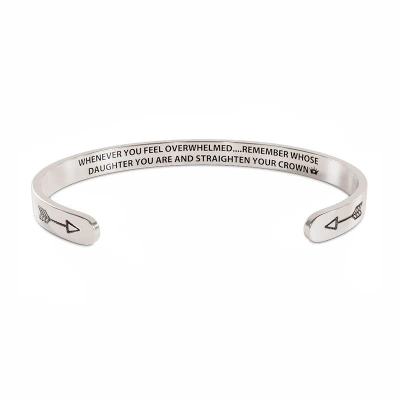 Whenever You Feel Overwhelmed  Inspirational Bangle Bracelet