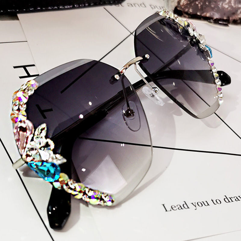 2022 Woman Rimless Diamond Sunglasses