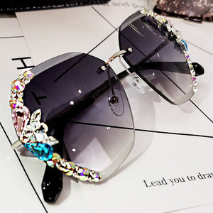 2022 Woman Rimless Diamond Sunglasses