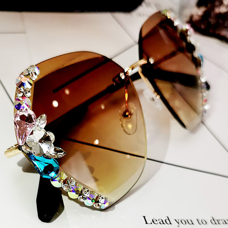 2022 Woman Rimless Diamond Sunglasses
