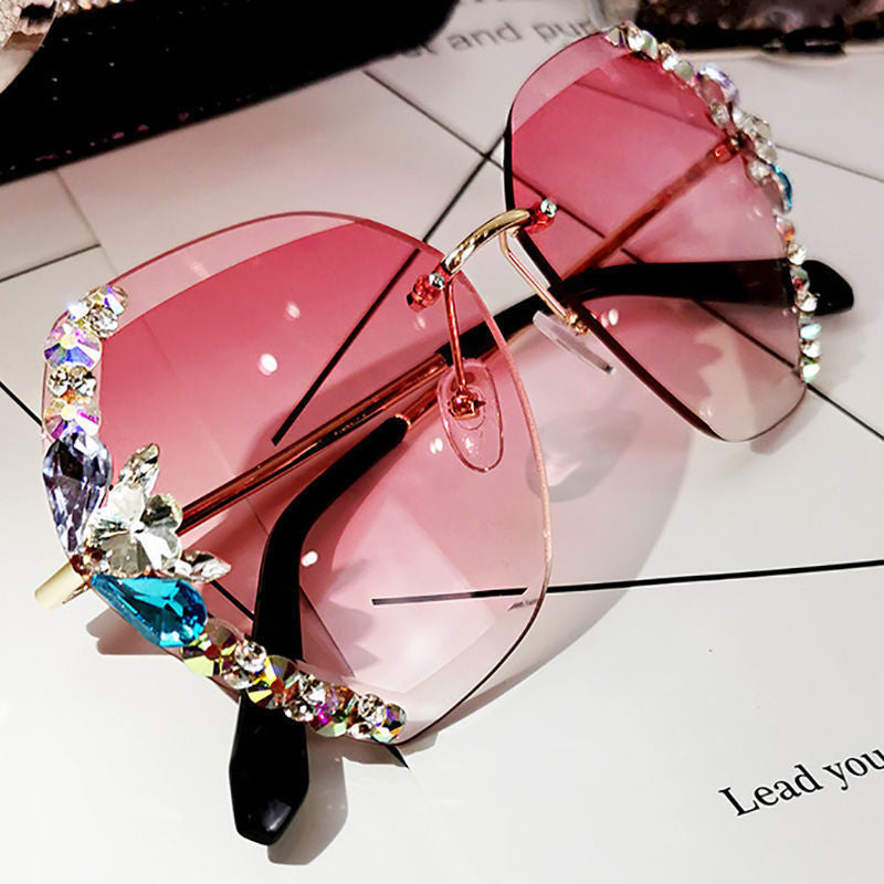 2022 Woman Rimless Diamond Sunglasses