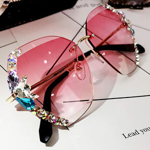 2022 Woman Rimless Diamond Sunglasses